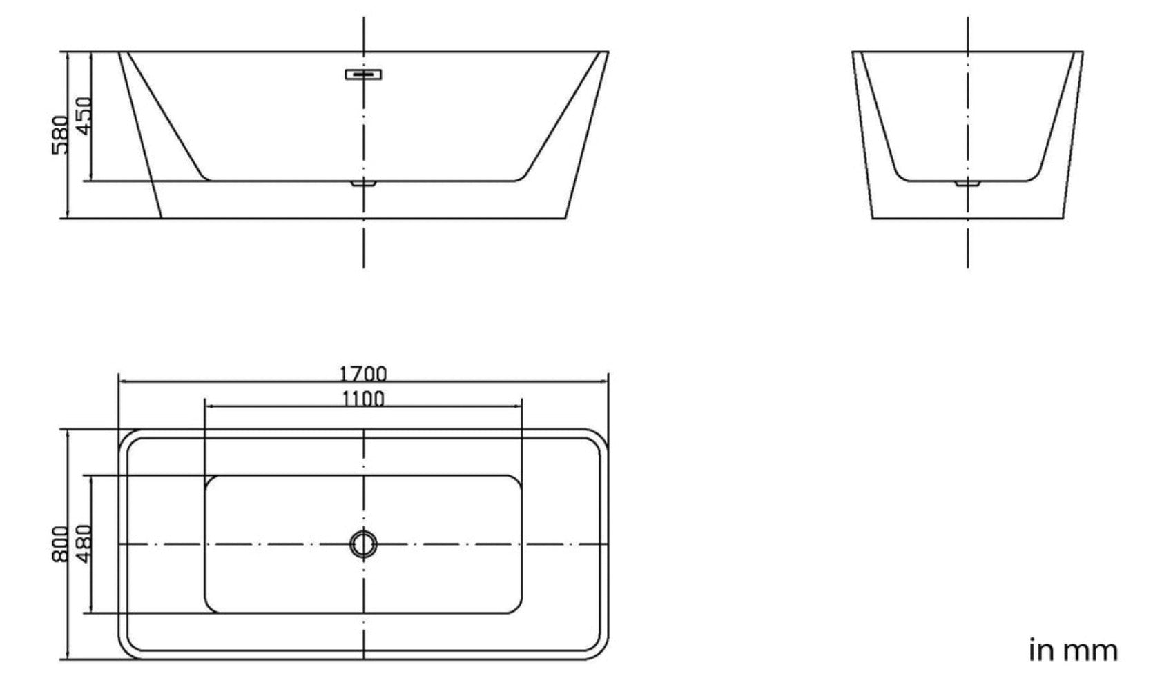 Luxus Premium Acryl Badewanne 170x80cm weiß inkl. Ab-/Überlauf Neustes Modell