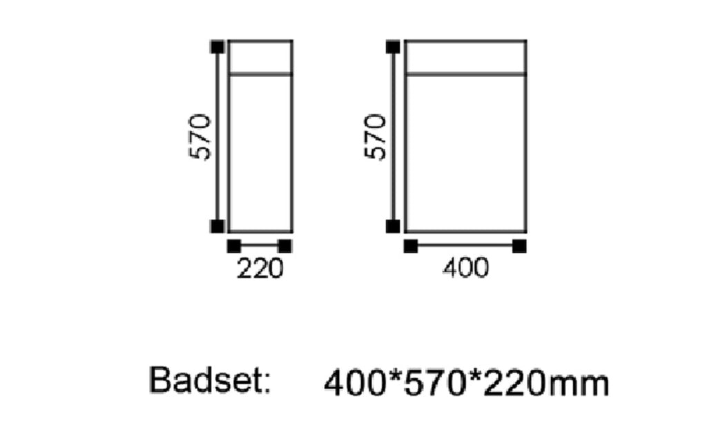 Premium Badset Waschtischunterschrank + Waschbecken aus SMC Badmöbel grau