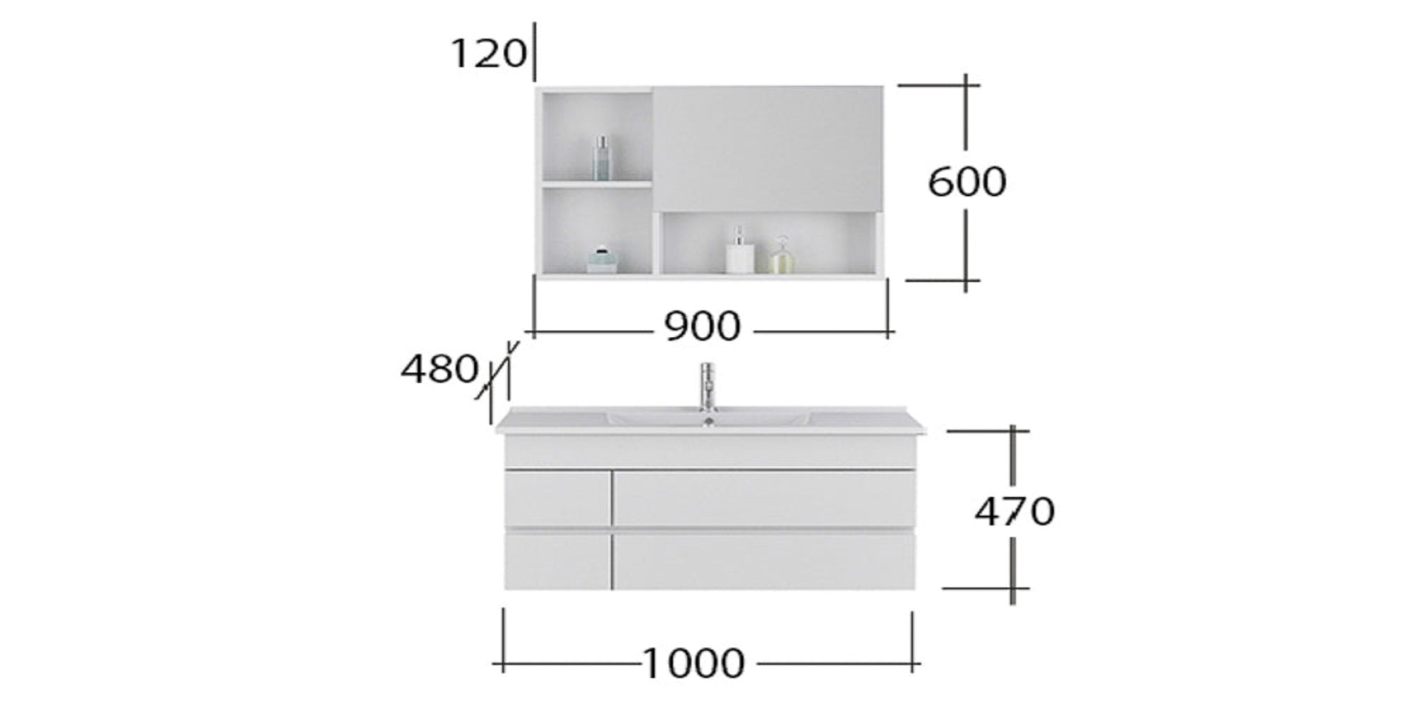 Luxus Badset Waschtischunterschrank + Keramik Waschbecken Badmöbel schwarz