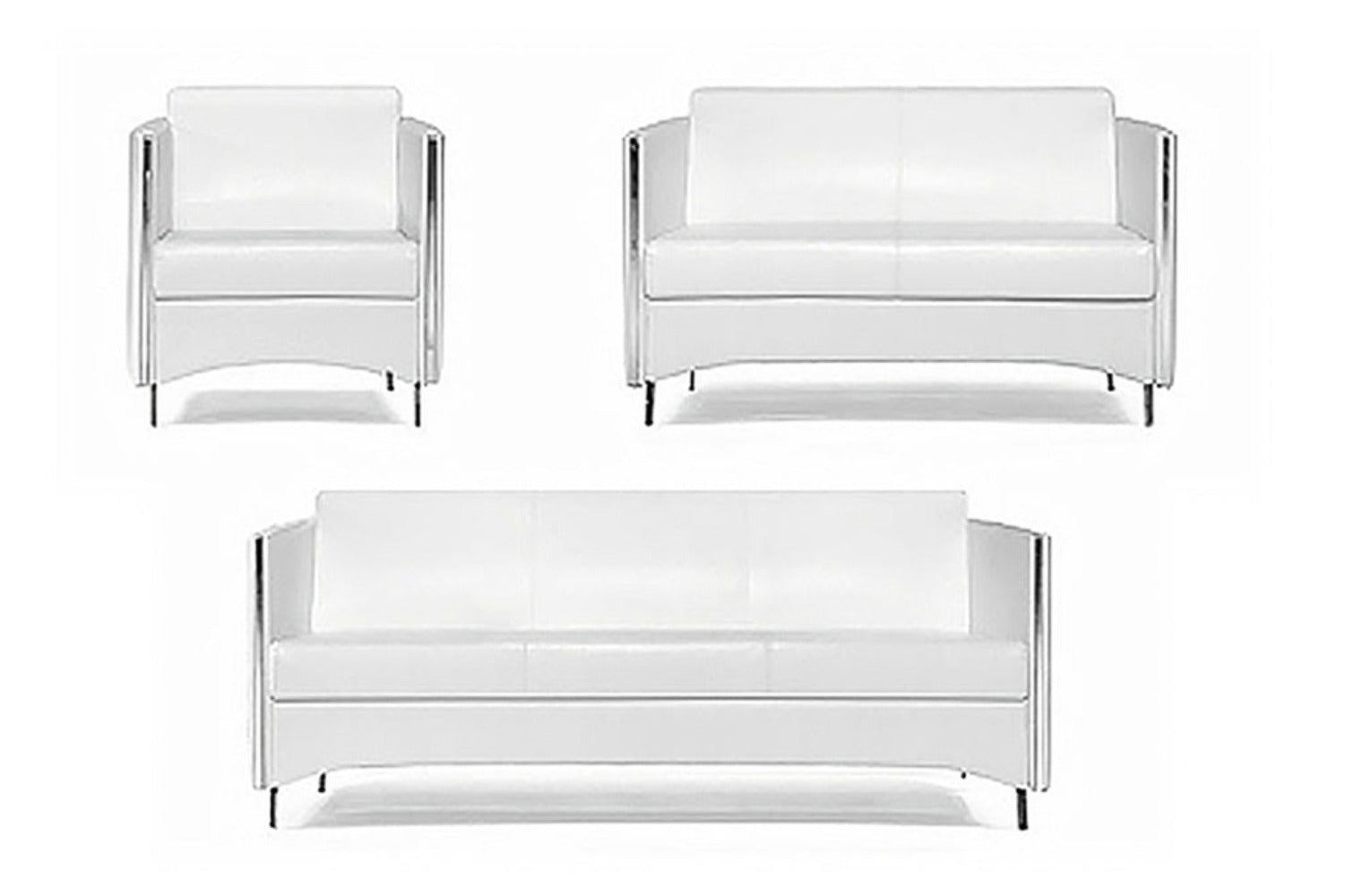 Luxus Premium Lounge Sofa Set Bürosofa weiss 3-Teilig Sessel Neustes Modell