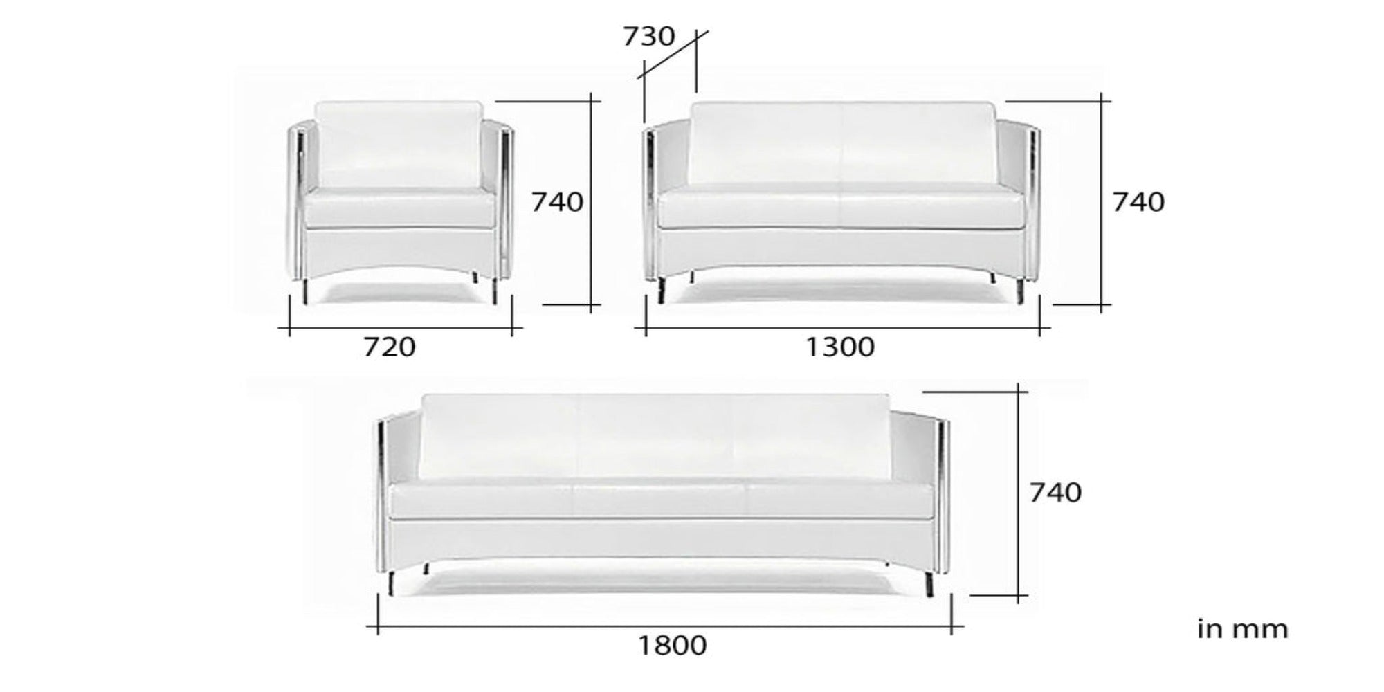 Luxus Premium Lounge Sofa Set Bürosofa weiss 3-Teilig Sessel Neustes Modell