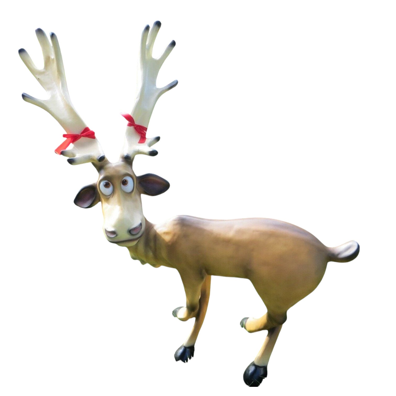 XXL lustiges Rentier Rudi stehend ca.145 cm hoch Elch Weihnachtsdeko Deko Figur