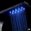 Premium Edelstahl LED Duschpaneel Thermostat Wasserfall Duschsäule 140 cm hoch