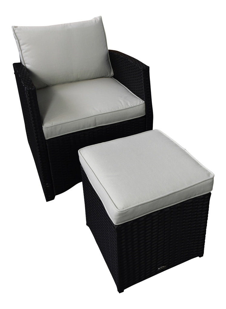 Luxus Premium Garten Polyrattan Lounge SET Möbel schwarz Essgruppe Sitzgruppe