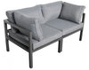 Luxus Premium Garten Lounge Sofa Esstisch Sitzgruppe 2 Sitzer Alu anthrazit/grau