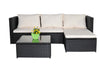 Luxus Premium Polyrattan Garten Lounge SET schwarz beige Esstisch Gartenmöbel