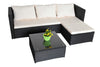 Luxus Premium Polyrattan Garten Lounge SET schwarz beige Esstisch Gartenmöbel