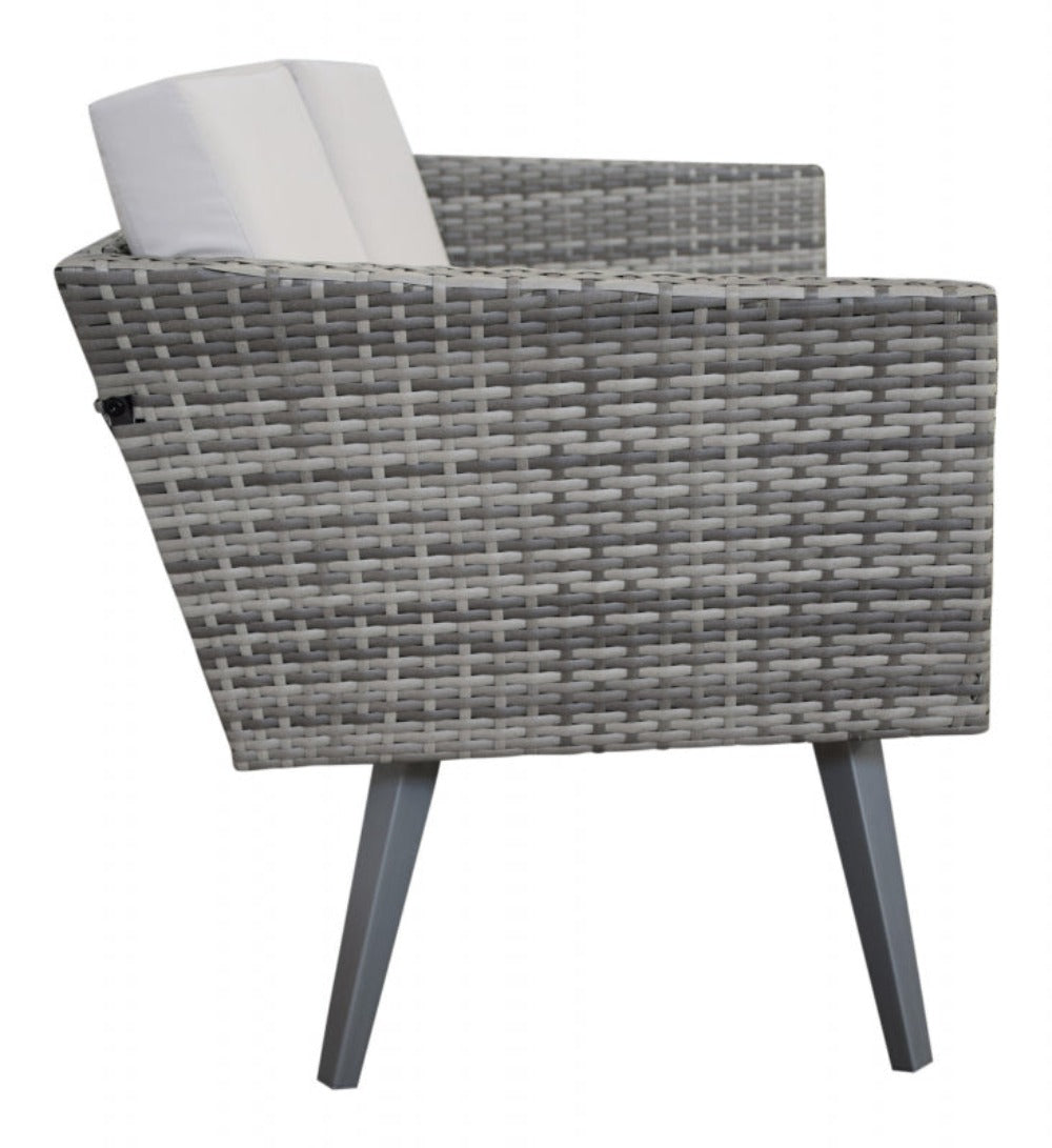 Luxus Premium Garten Design Lounge Gartenmöbel grau meliert Sitzgruppe 12-teilig Polyrattan