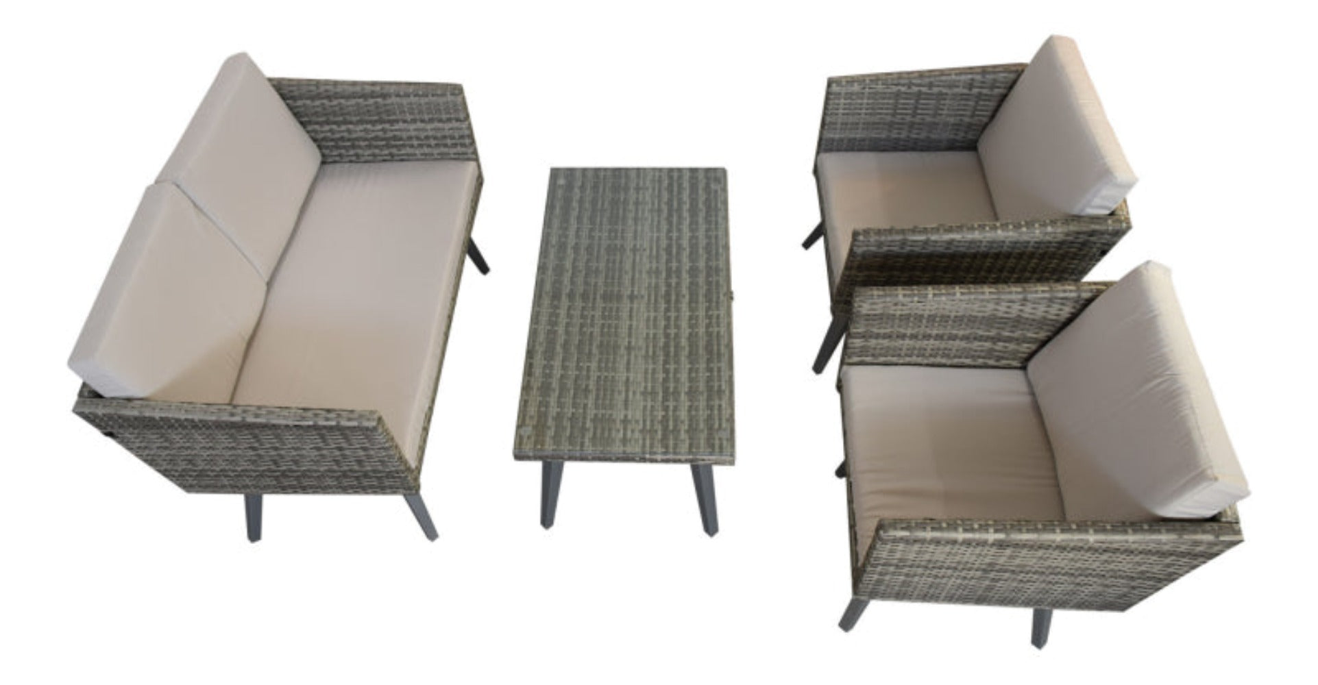 Luxus Premium Garten Design Lounge Gartenmöbel grau meliert Sitzgruppe 12-teilig Polyrattan