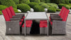 XXL Luxus Premium Garten Polyrattan Lounge SET grau-rot Gartenmöbel Balkonmöbel