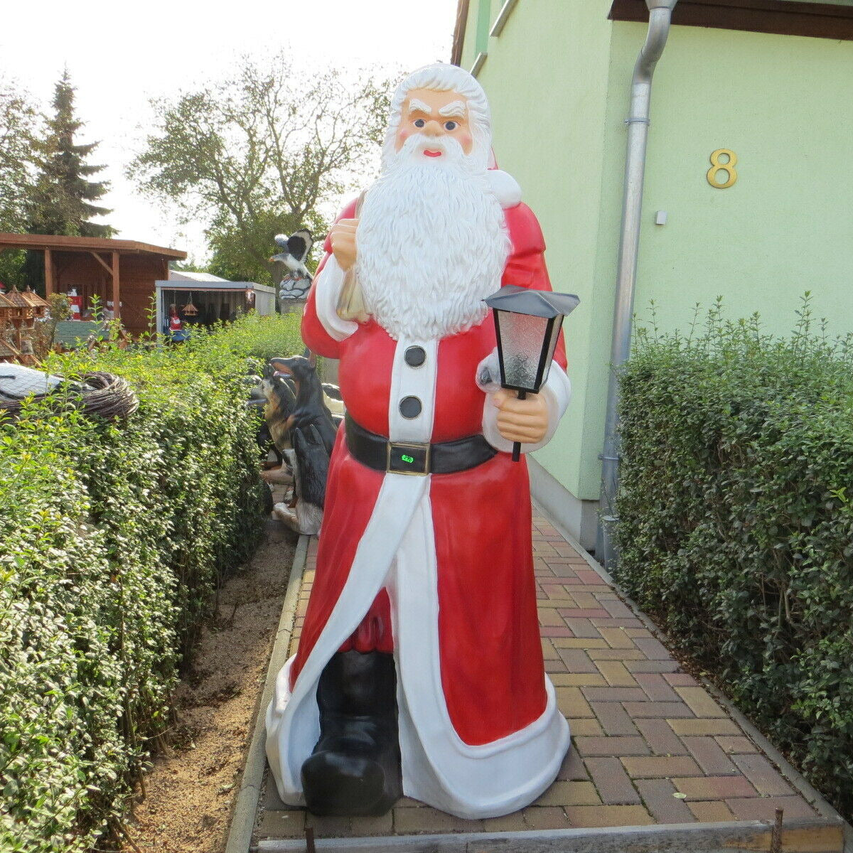 XXL Weihnachtsmann lebensgross + Lampe 175cm 220V Santa Nikolaus Deko Figur v2
