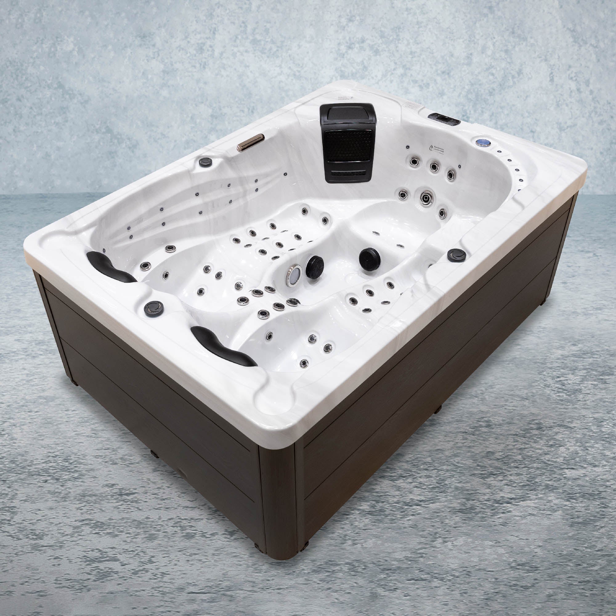 XXL Luxus SPA LED Whirlpool SET 220x156 Farblicht Outdoor+Indoor Pool 3 Pers. V2