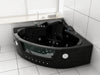 Luxus LED Whirlpool Badewanne SET 140x140 cm BLACK +Heizung+Hydrojet + Ozon Modell 2025