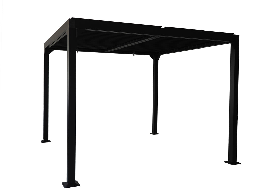 Premium Pavillon Lamellendach Gartenzelt Pergola Gartendach 3x3m Aluminium