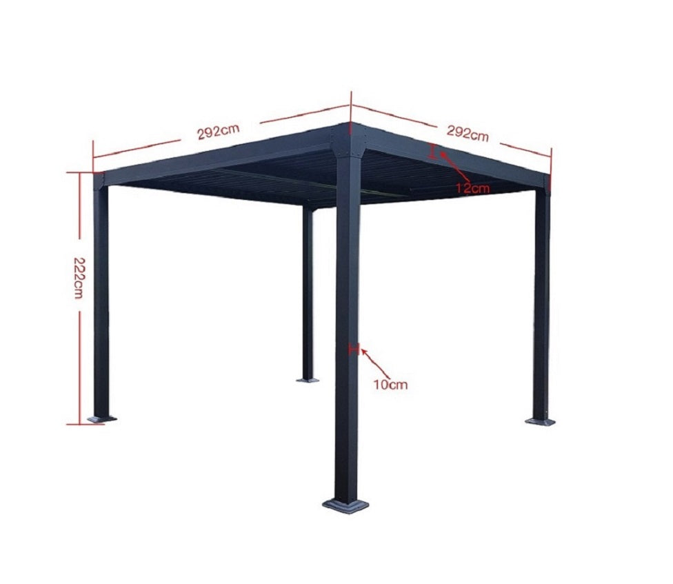 Premium Pavillon Lamellendach Gartenzelt Pergola Gartendach 3x3m Aluminium