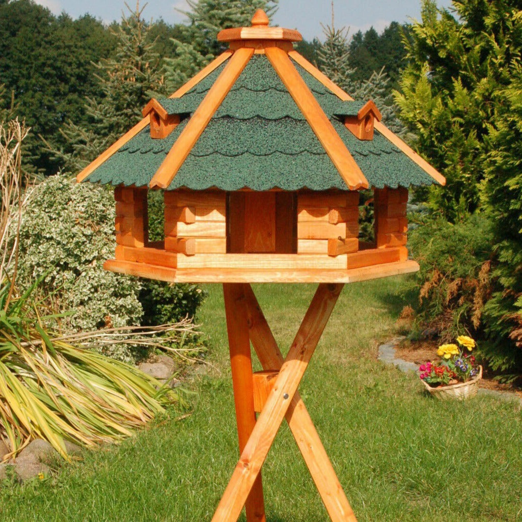 XXXL Premium Vogelhaus ⌀70x45cm mit/ohne Solar/Ständer Futterhaus Vogelvilla WoW