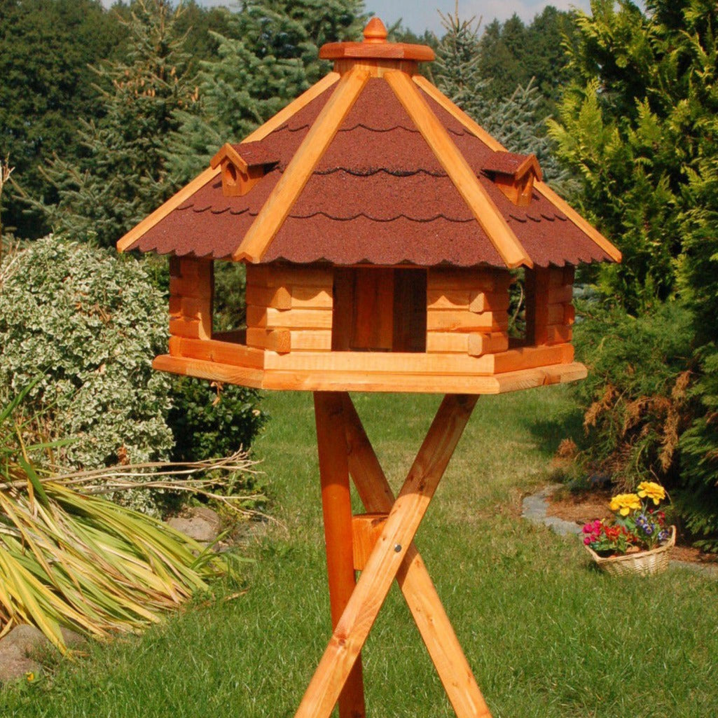 XXXL Premium Vogelhaus ⌀70x45cm mit/ohne Solar/Ständer Futterhaus Vogelvilla WoW