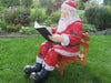 XXL Weihnachtsmann mit Buch+Holzstuhl lebensgross Santa Deko Figur Modell-2026