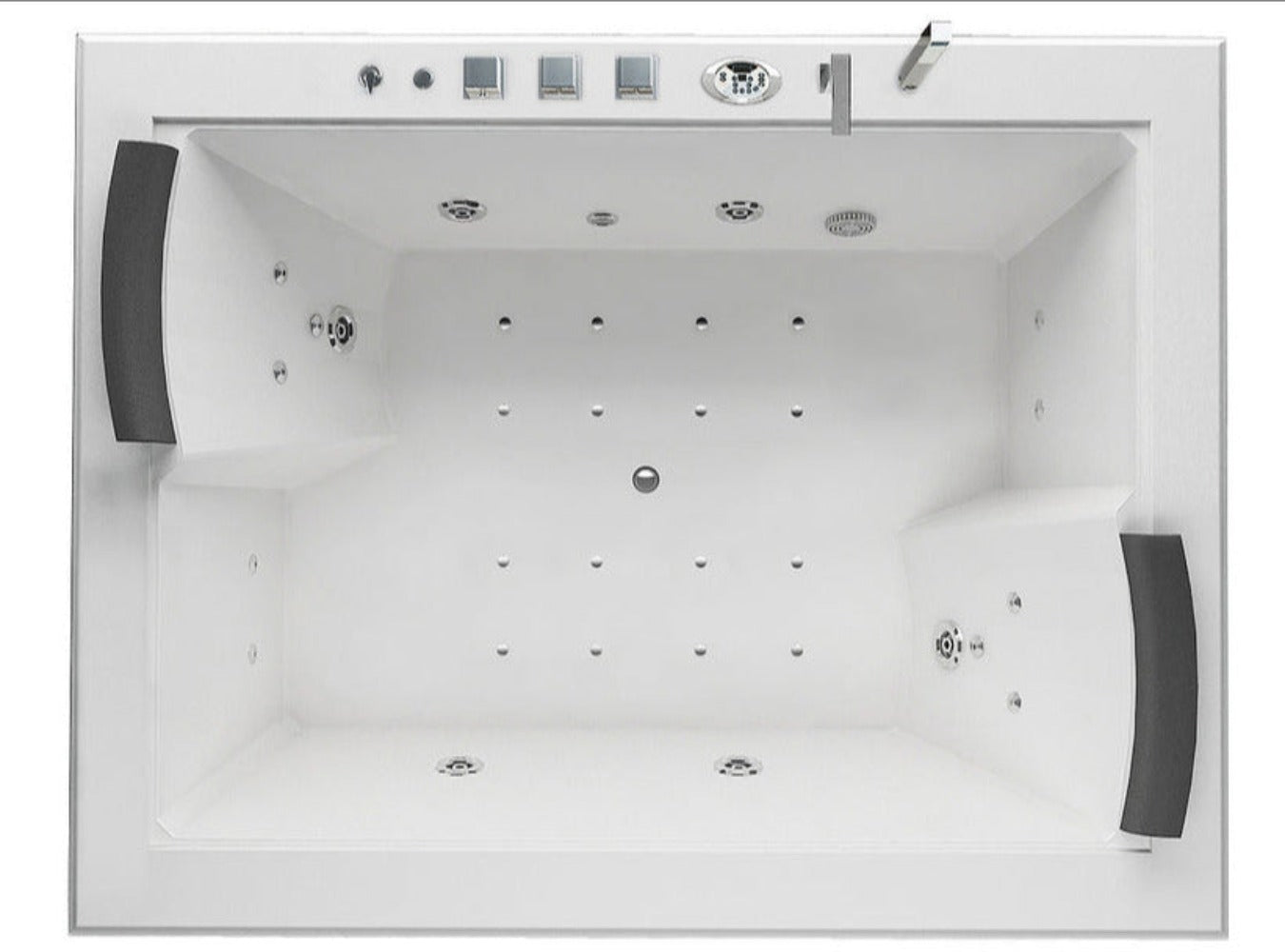 Premium LED Whirlpool Badewanne 180x142 cm +Ozon +Heizung 2 Pers.