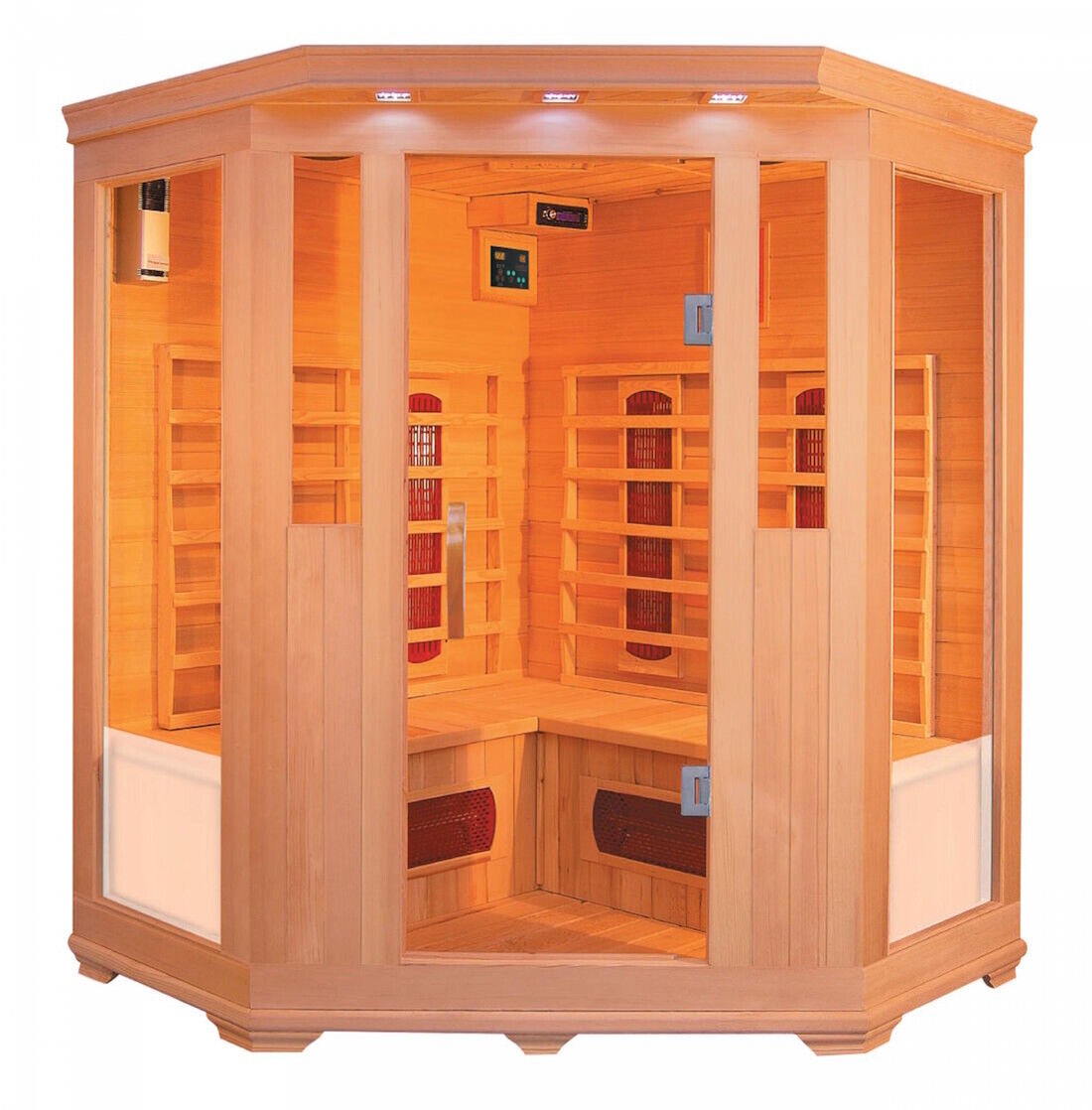 Luxus LED Infrarotsauna Infrarotkabine 150x150x190cm Wärmekabine Sauna 4 Pers. b