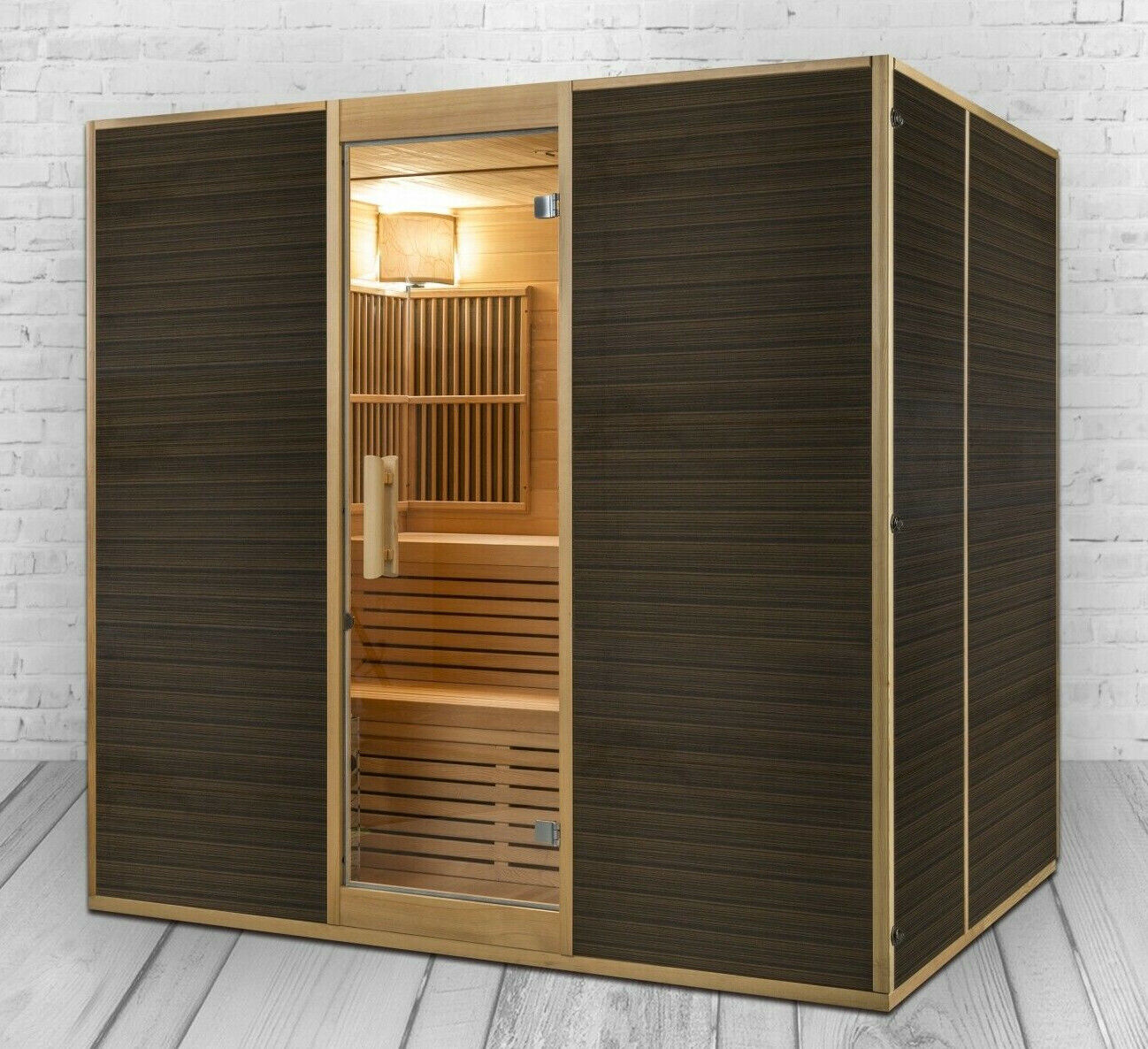 XXL Luxus Infrarotsauna +Infrarotkabine +Sauna Kombi SET inkl. Saunaofen 6 Pers.