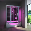 Luxus LED Dampfdusche inkl. Whirlpool Kombi 170x90 cm Duschtempel-Komplettdusche