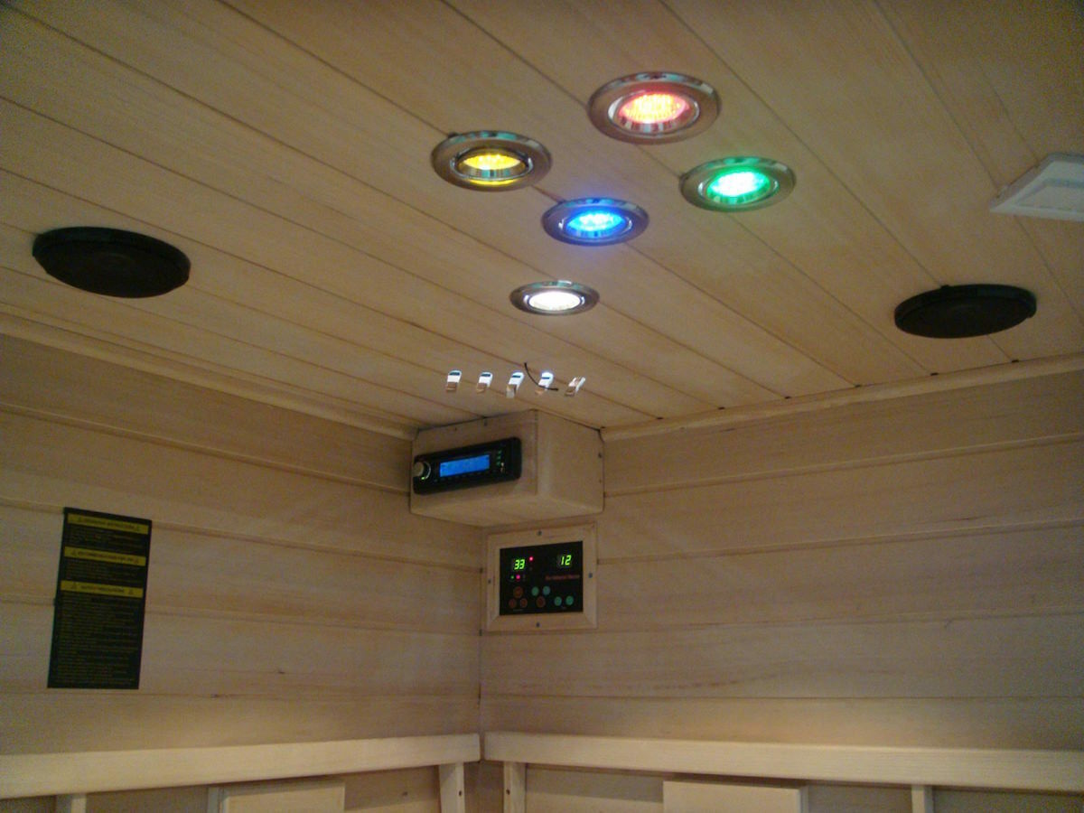 Luxus LED Infrarotsauna Infrarotkabine 150x150x190cm Wärmekabine Sauna 4 Pers. b