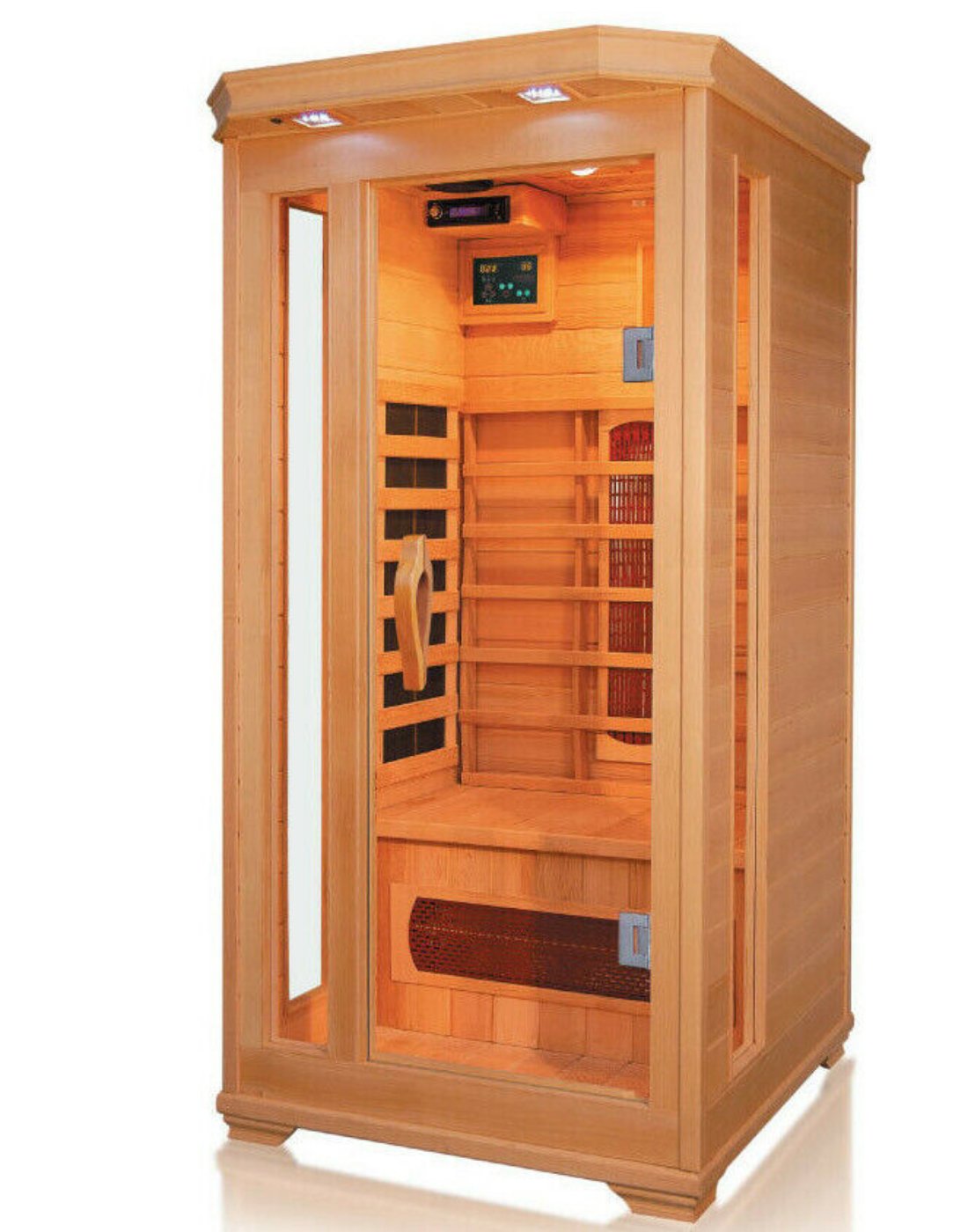 XXL Luxus LED Infrarotsauna Infrarotkabine Wärmekabine 90x90x190cm Sauna Ozon