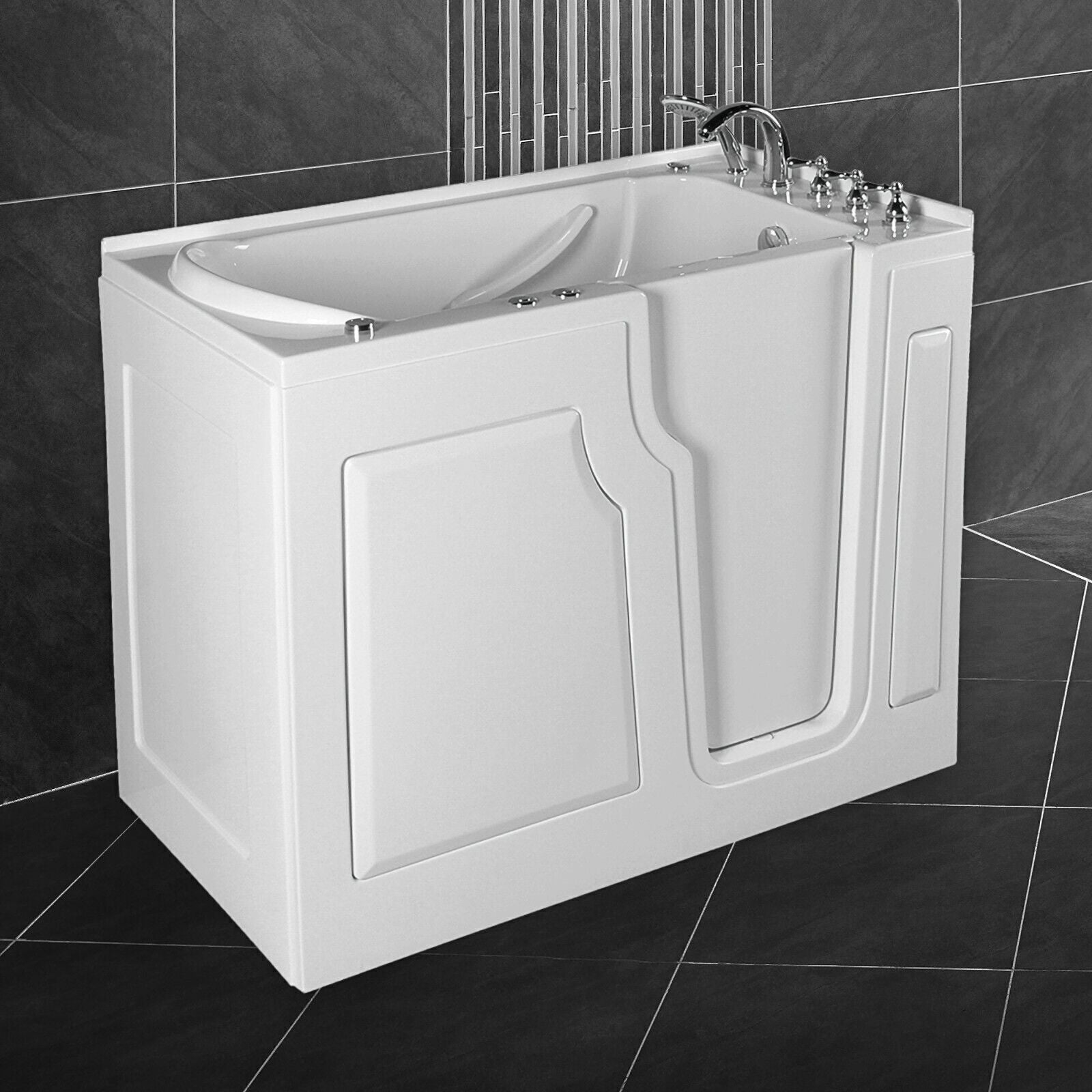 Luxus Tür Seniorenbadewanne S2 Senioren-Whirlpool Badewanne 122x71 Modell 2024