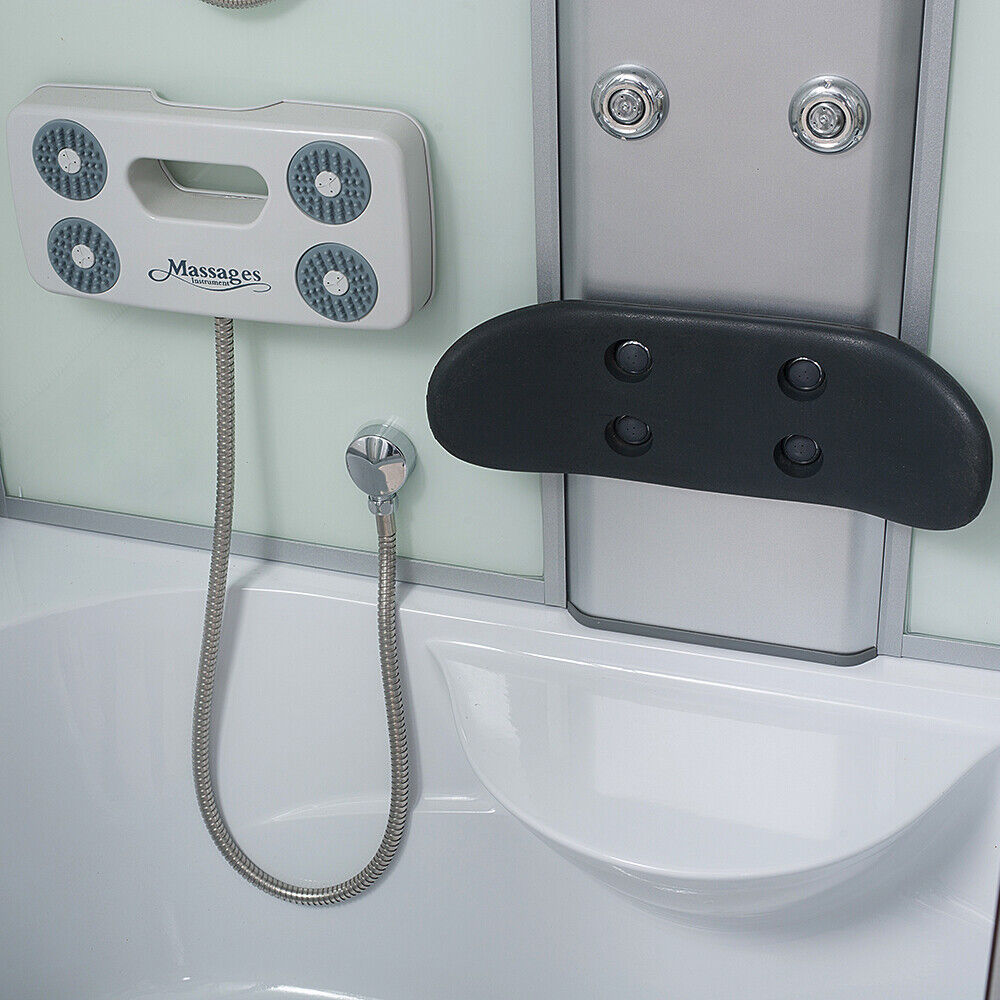 Luxus LED Komplettdusche +Badewanne Kombi 135x80 Fertigdusche Dusche Duschkabine