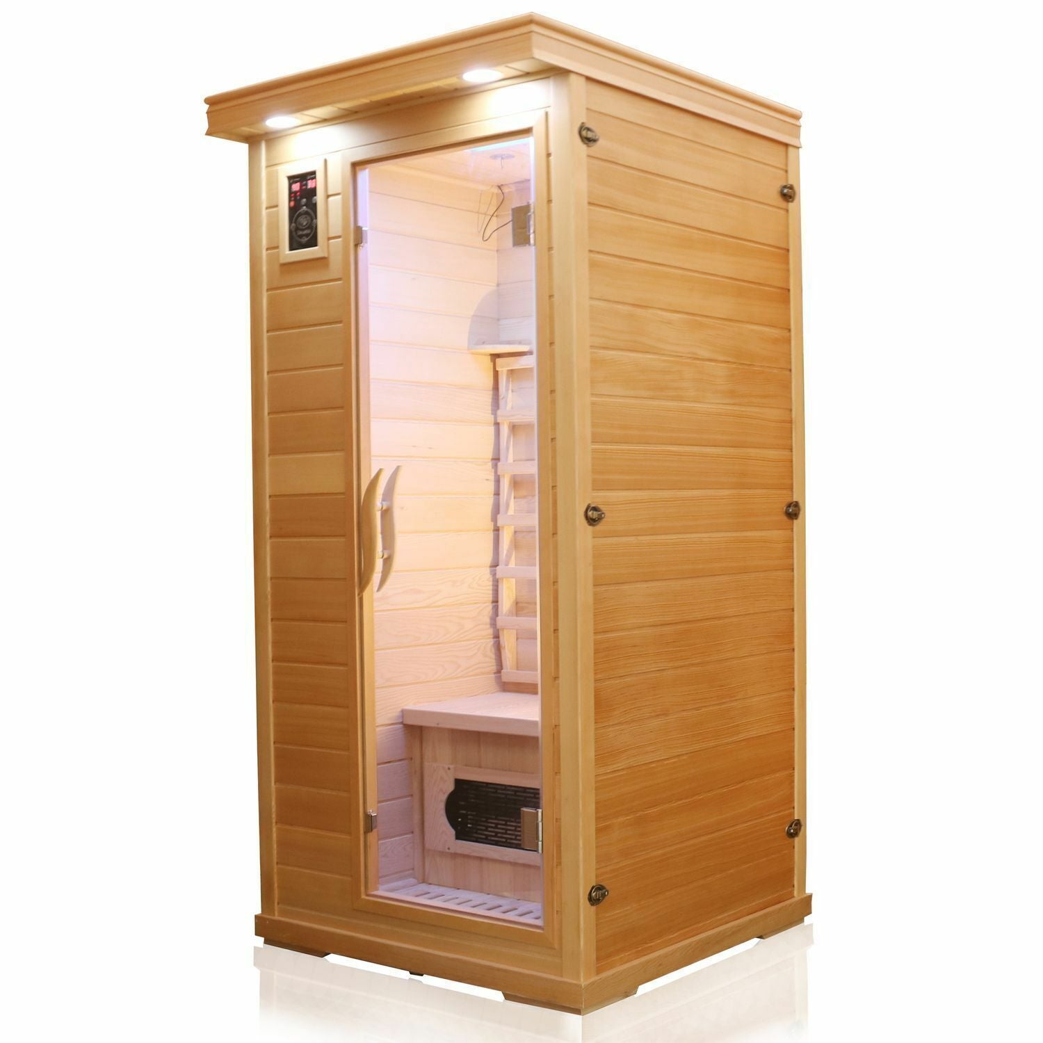 Luxus LED Infrarotsauna 90x90cm Sauna Infrarotkabine Wärmekabine Modell 2024