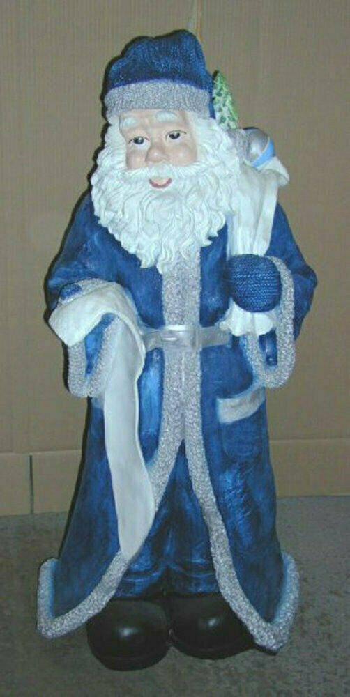 XXL Weihnachtsmann 110cm Nikolaus in blau Santa Garten Deko Xmas Weihnachtsdeko