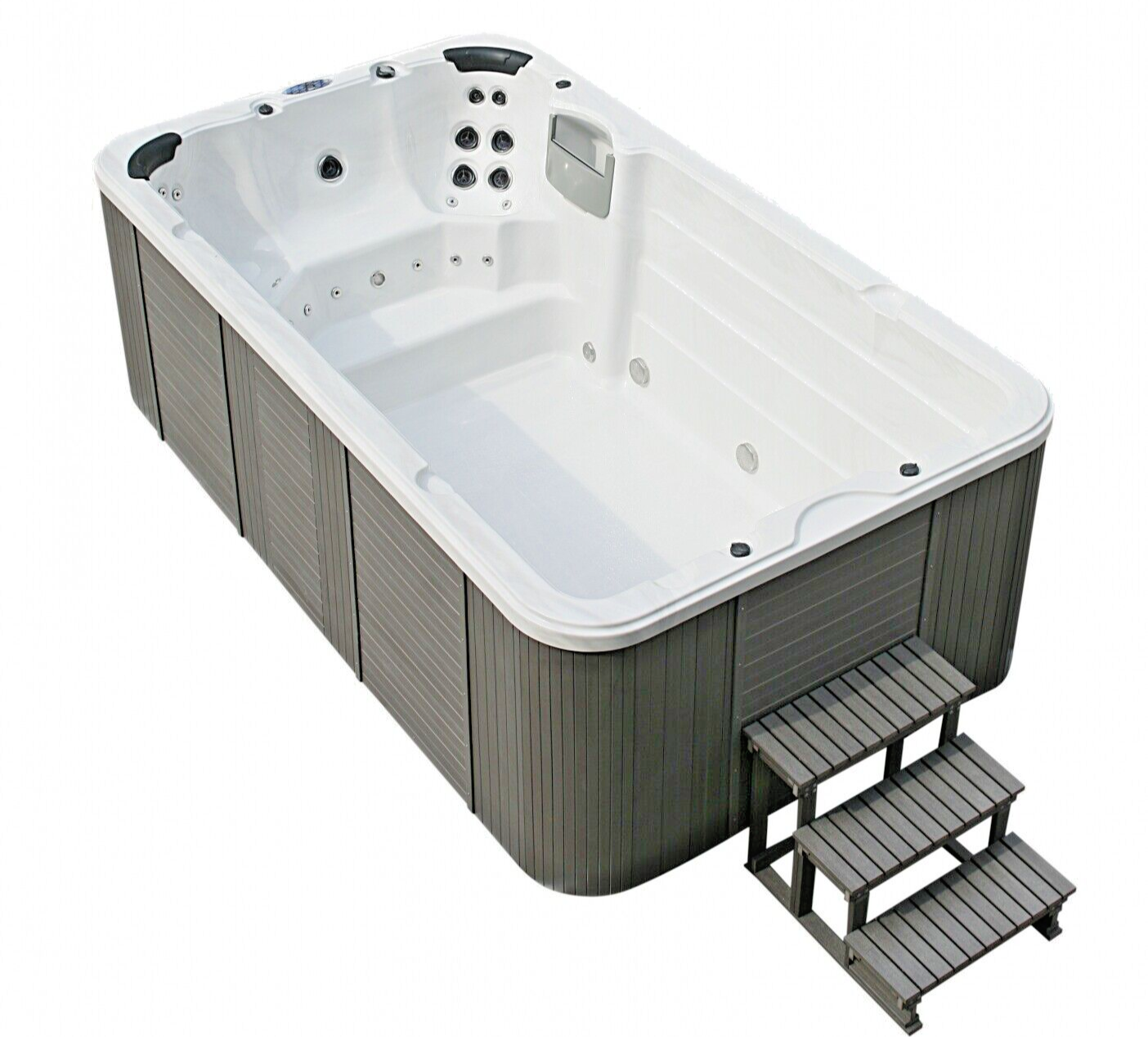 XXXL Luxus Led Swim Spa 400x230 Whirlpool Gegenstromanlage Outdoor Schwimmbecken