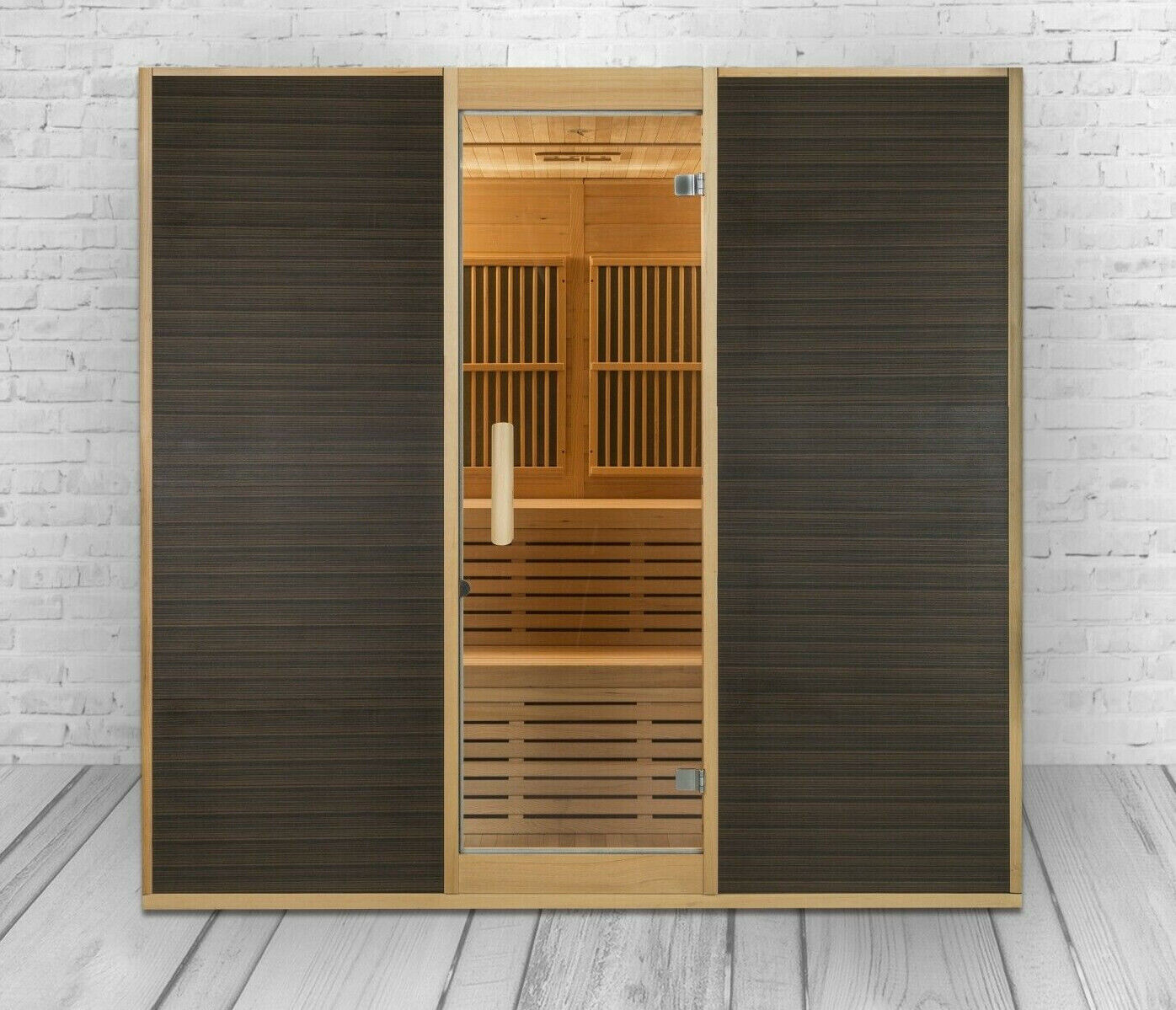 XXXL Luxus Infrarotsauna +Infrarotkabine Kombi SET Sauna inkl. Saunaofen 6 Pers.