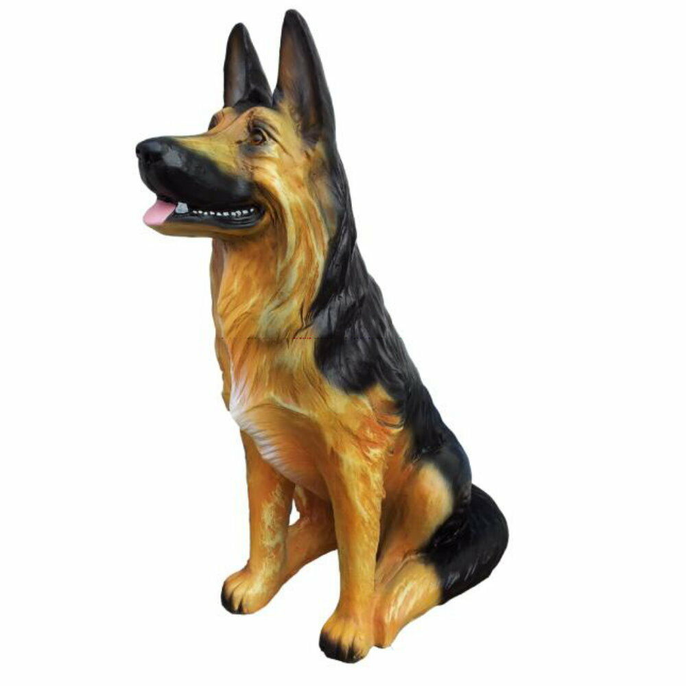 XL Premium Schäferhund sitzt in lebensgross 85cm hoch Hund Garten Deko Figur