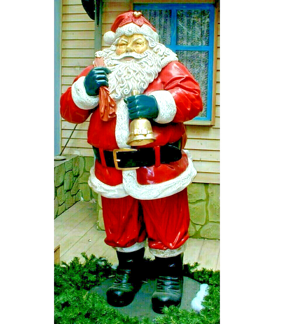 XXL Weihnachtsmann 190 cm mit Sack und Glocke lebensgross  Nikolaus Santa-Deko