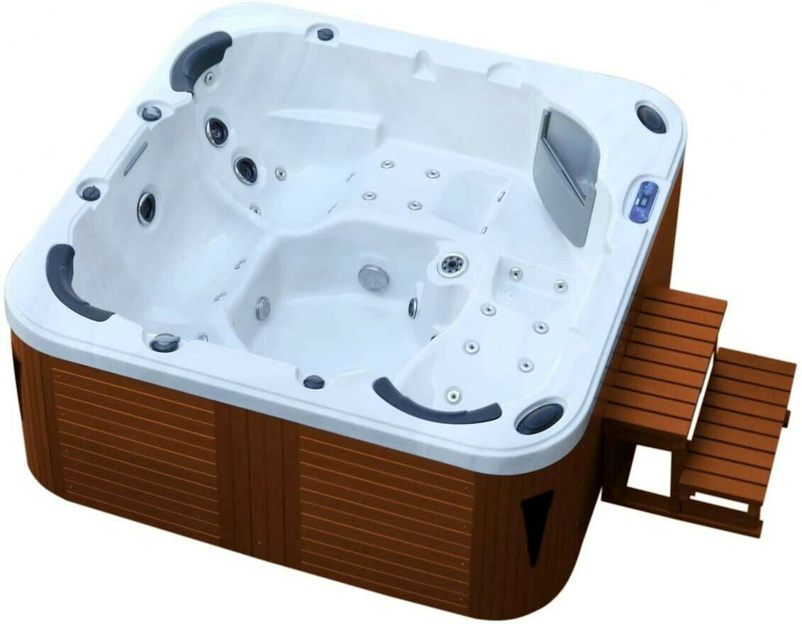 XXL Luxus SPA LED Whirlpool 215x215 Farblicht Outdoor+Indoor Pool 5 Personen 2024