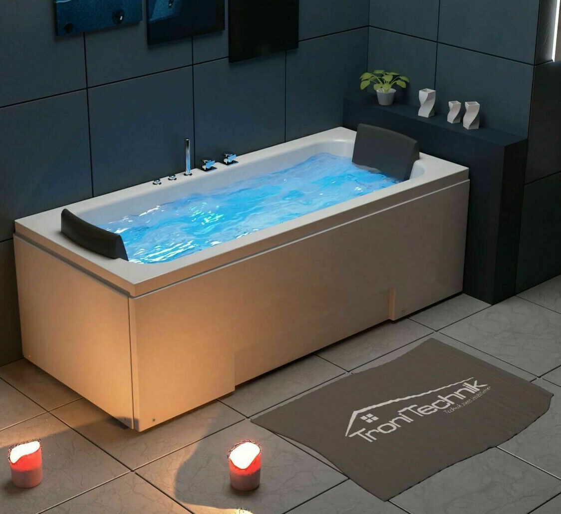 XXL Luxus LED Whirlpool Badewanne SET 170x75cm+Hydrojet Eckwhirlpool Modell 2024