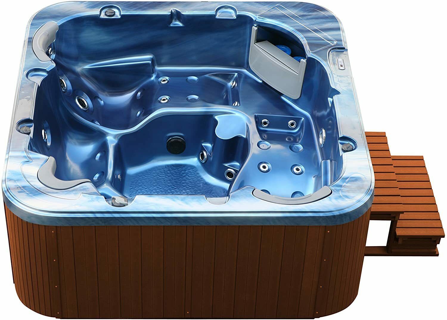 XXL Luxus SPA-LED Whirlpool SET 215x215 Farblicht Outdoor-Indoor Pool 5-Pers. b