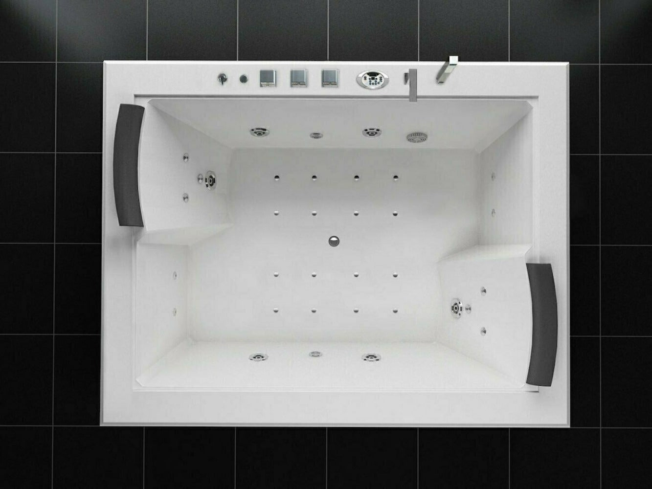 Luxus LED Whirlpool Badewanne SET 180x142cm +Heizung+Hydrojets+Ozon +Radio 2024