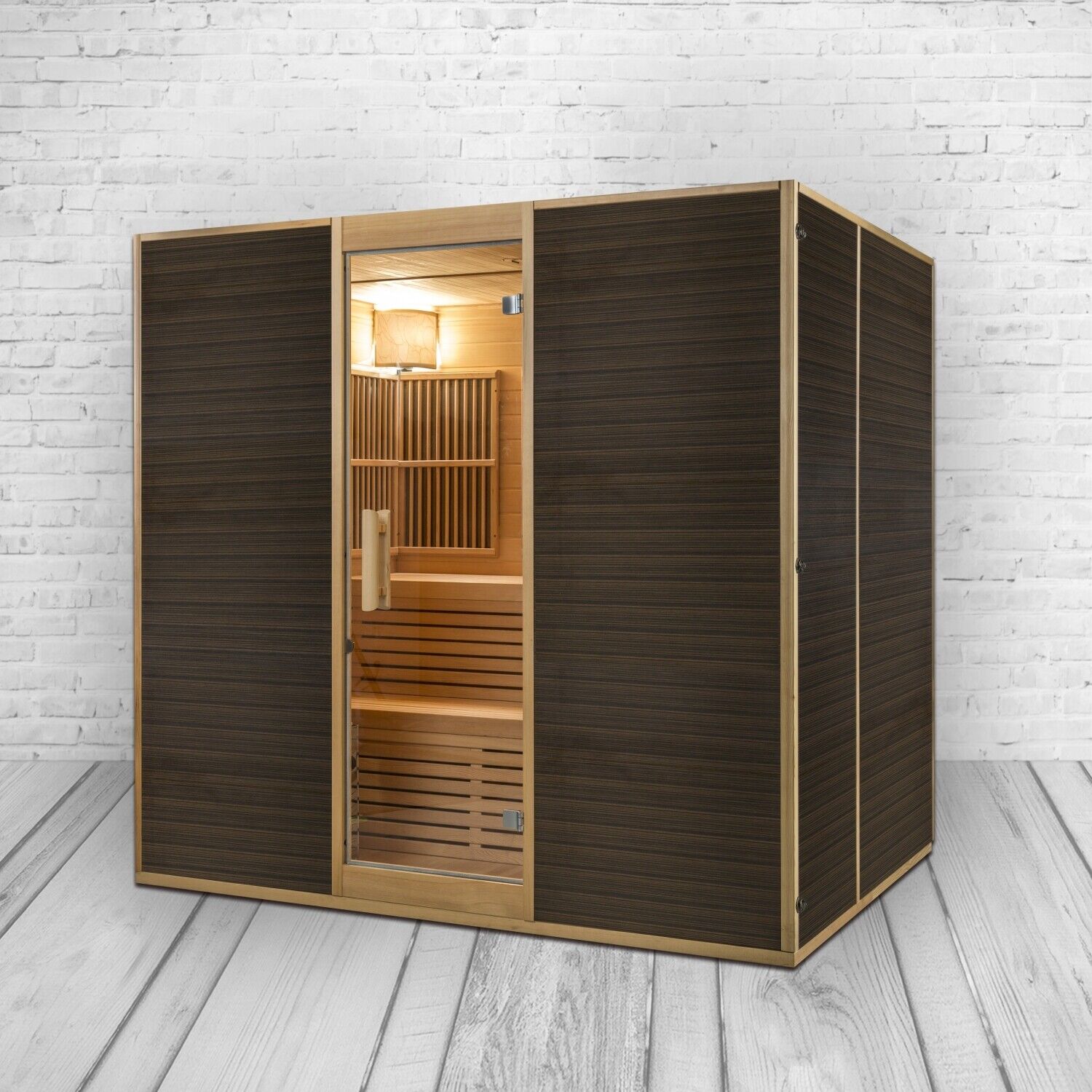 XXXL Luxus Infrarotsauna +Infrarotkabine Kombi SET Sauna inkl. Saunaofen 6 Pers.