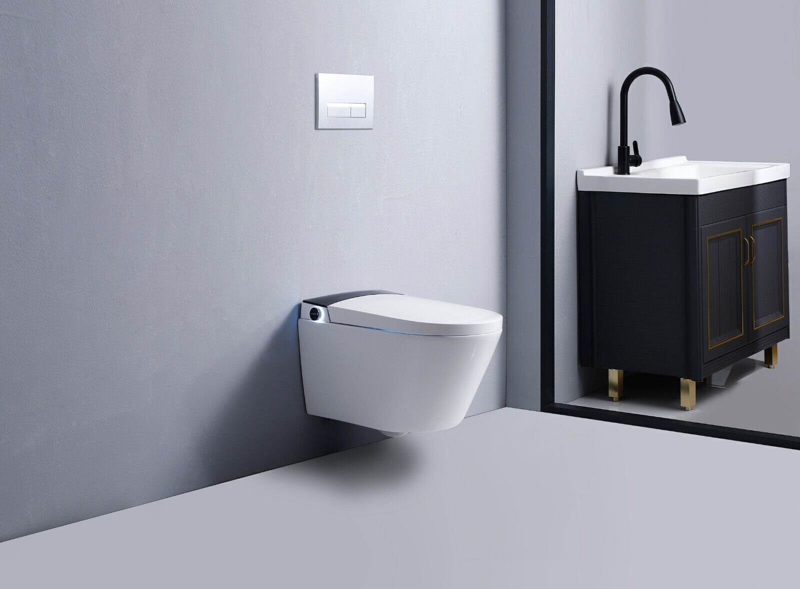 Luxus LED Dusch-WC Automatik Toilette Smart Toilet WC Beheizbar Anal Dusche+Fön-g