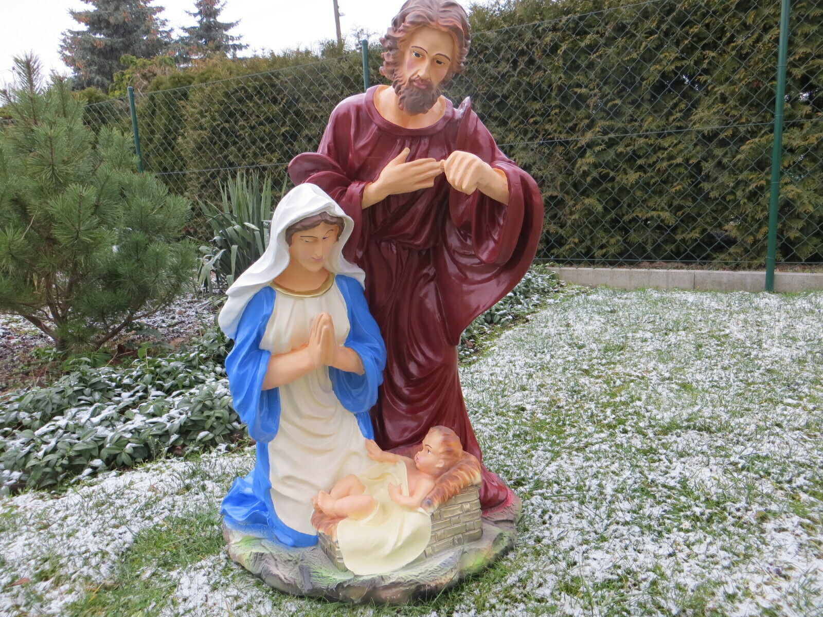 XXL Weihnachtskrippe Krippe Set 3-teilig 85cm hoch-Figur Josef Maria Jesus Kind v2