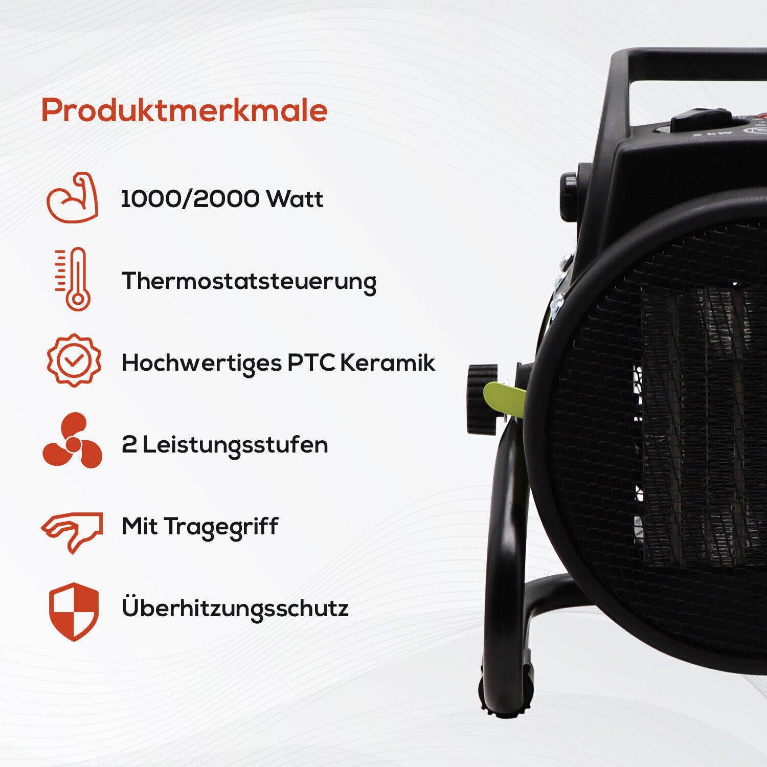 Premium Keramik MEGA Schnellheizer 3000W Heizlüfter Elektro Heizung Heizstrahler