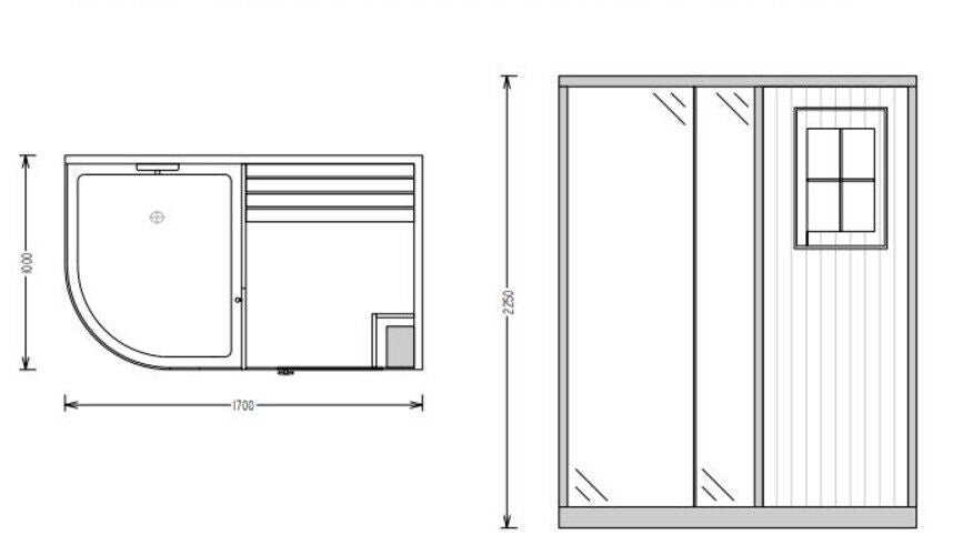 XXL Luxus LED Dampfdusche +finnische Sauna Kombi 170x100cm Tropenbrause 2024 v2