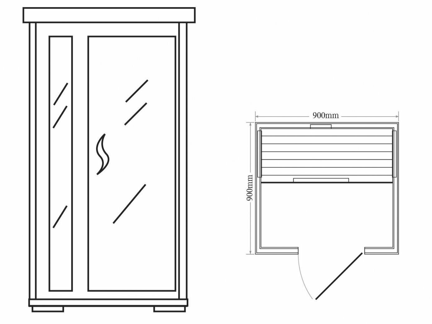 XXL Luxus LED Infrarotsauna Infrarotkabine Wärmekabine 90x90x190cm Sauna Ozon