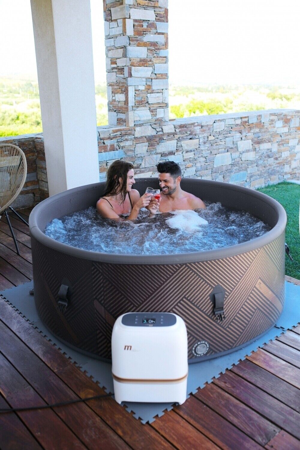 Luxus Premium MSPA Whirlpool-aufblasbar Mono Outdoor Pool 6 Personen+APP Steuerung