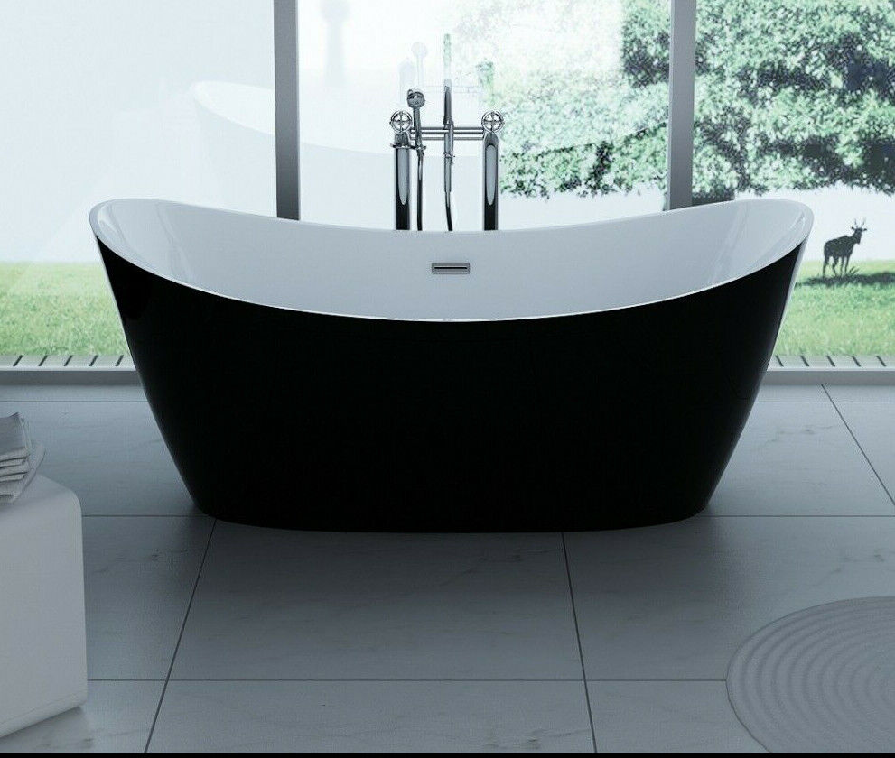 Luxus freistehende Badewanne 170cm Designer Acrylwanne-Wanne +Ablauf  Überlauf g