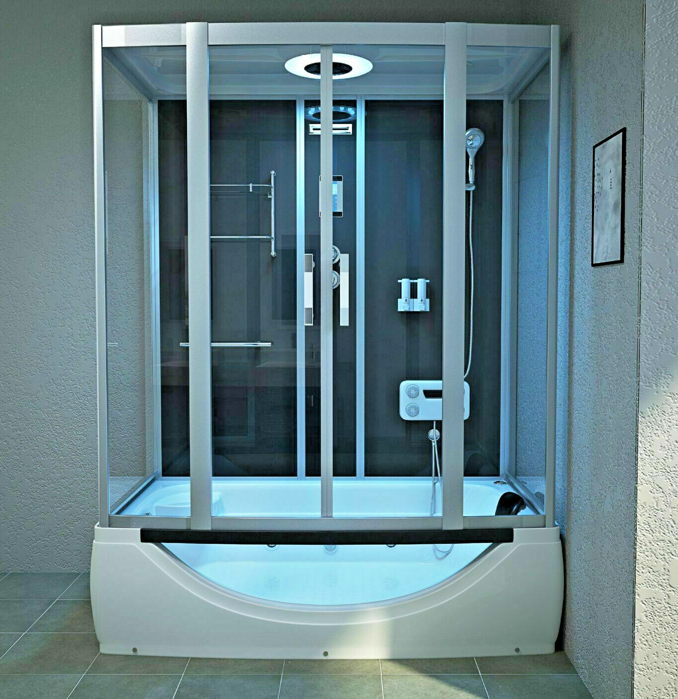 Luxus LED Dampfdusche inkl. Whirlpool Kombi 170x90 cm Duschtempel Komplettdusche
