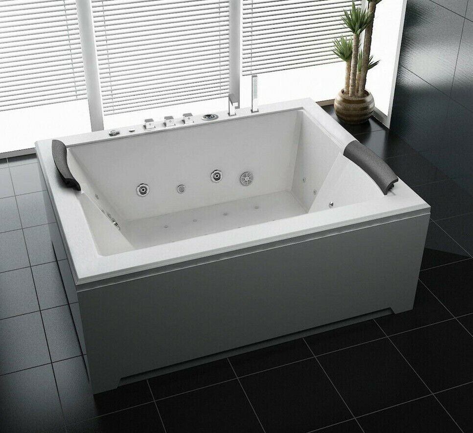 Luxus LED Whirlpool Badewanne SET 180x142cm +Heizung+Hydrojets+Ozon+Radio 2024 b